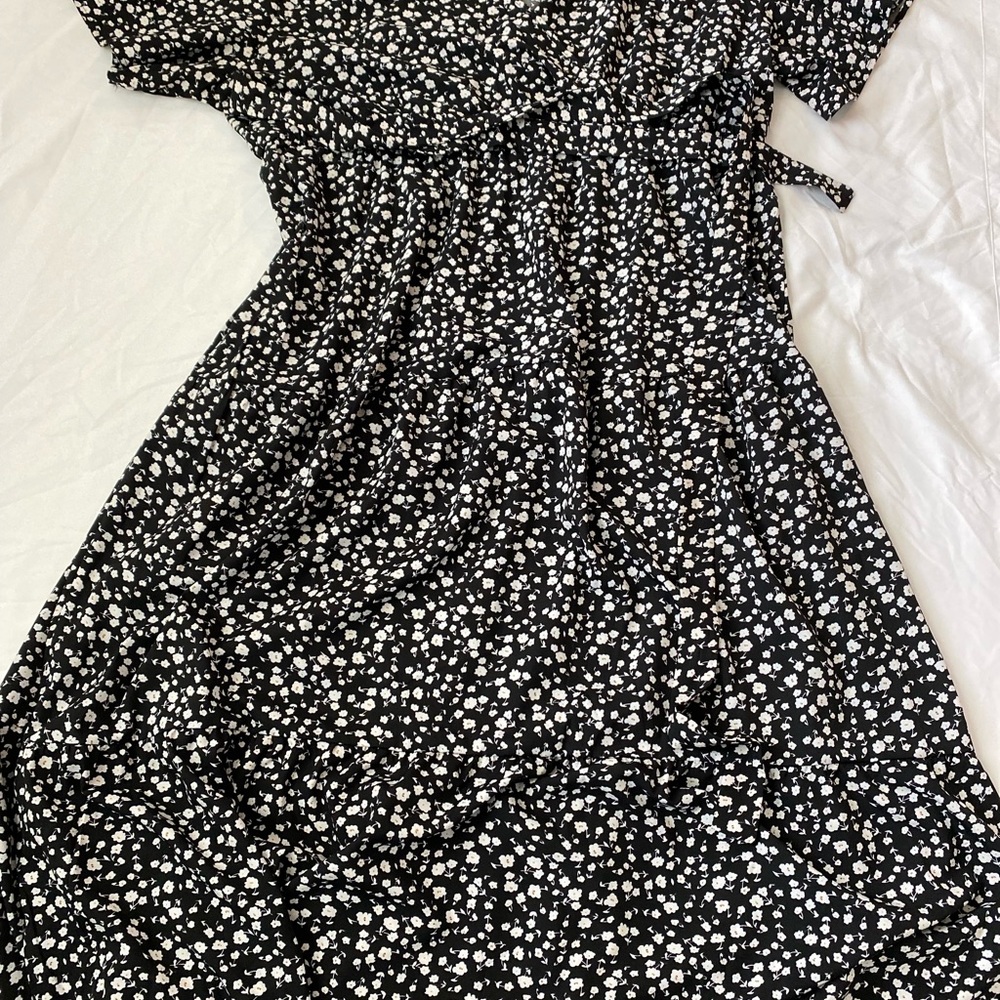 Women Plus Size V Neck Wrap Maxi Dress High Waist Ruffle - Picture 2 of 4